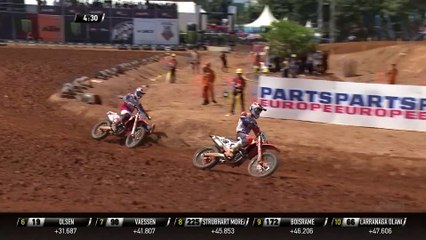 Prado passes Vialle for first - MX2 Race 1 - MXGP of Indonesia 2019