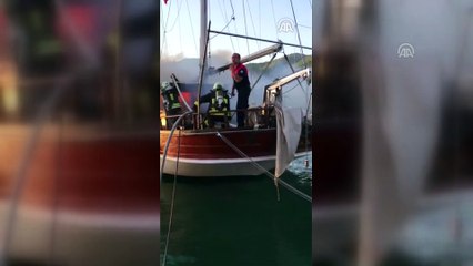 Ahşap gulet yandı - MUĞLA