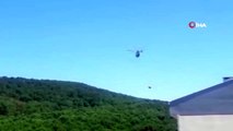 Sultanbeyli Teferrüç ormanında yangın çıktı. Yangına helikopterle müdahale ediliyor.
