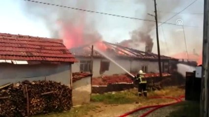 Köyde çıkan yangında 4 ev kullanılamaz hale geldi