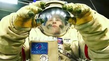 Russian Cosmonaut Spacewalking Suit Test
