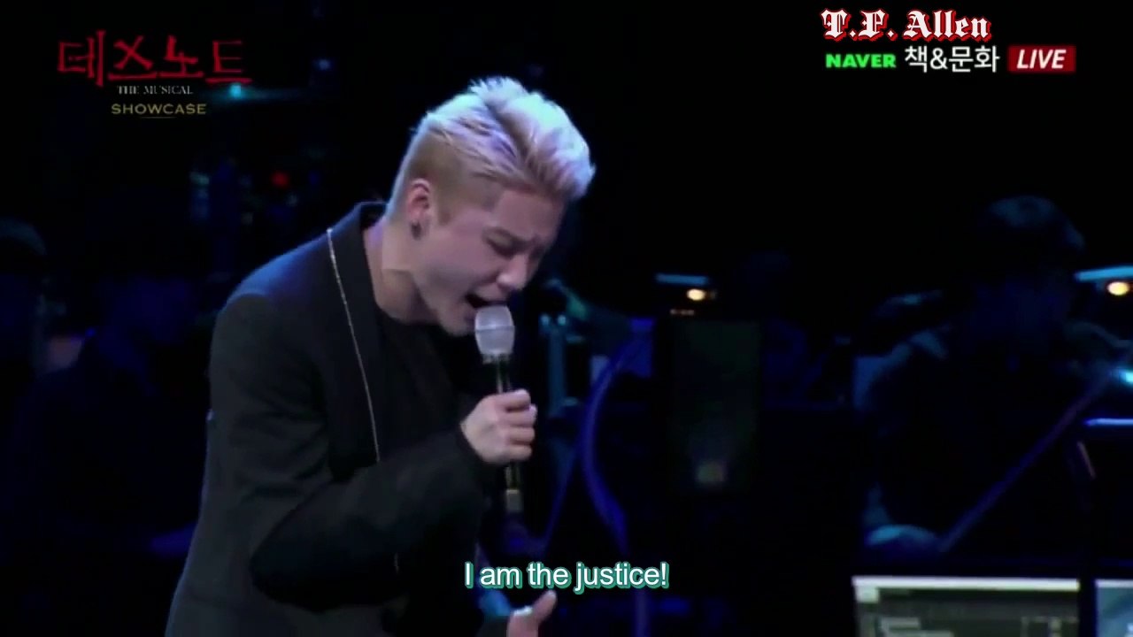Death Note: The Musical - "Where Is the Justice? (Reprise)" - Han Ji Sang and Kim Junsu (English lyrics subtitles)