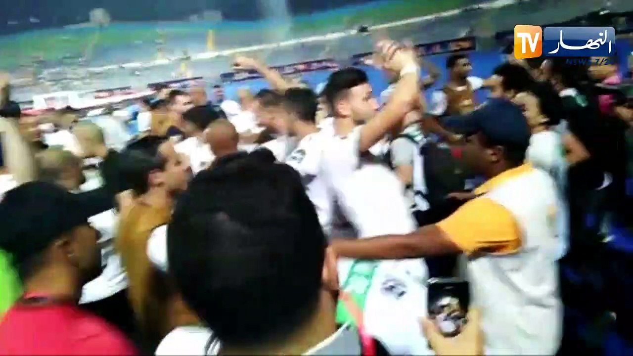 فرحة عارمة للاعبي الخضر عقب التأهل إلى ربع نهائي الكان