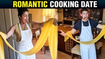 Priyanka Chopra And Nick Jonas ROMANTIC Cooking Class Date | Watch Video