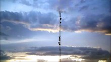 MCH 123 RADIO TOWER DURING RAIN STORM OLDS ALBERTA CANADA.