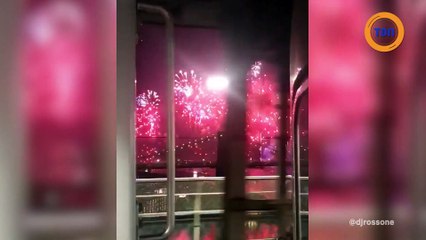 L'incroyable feu d'artifice du 4 juillet  vu du métro à New-York