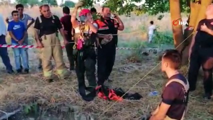 Silivri'de su kuyusuna düşen danayı İtfaiye kurtardı