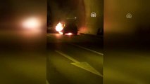 Amasra Tüneli'nde araç yangını