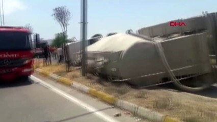 SİİRT Virajda devrilen beton mikserinin sürücüsü yaralandı