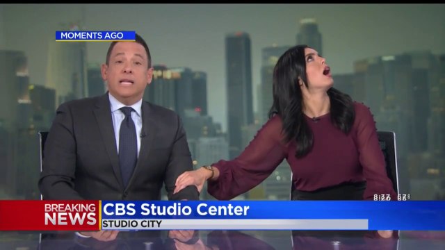 Tremblement de terre en direct à la TV dans ce studio, les animateurs sont pétrifiés