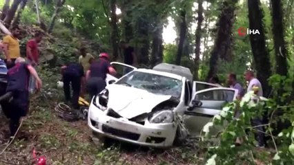 Kartepe yolunda araç şarampole yuvarlandı: 5 yaralı