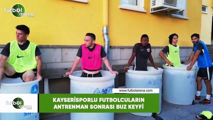 Kayserisporlu futbolcuların antrenman sonrası buz keyfi