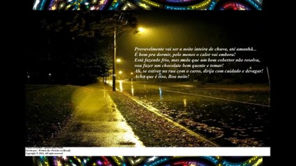 Boa noite está chovendo, acho que não vai parar, está fazendo frio! [Mensagem] [Frases e Poemas]