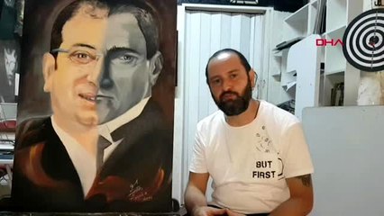 Atatürk ve İmamoğlu'nun yüzlerini birleştirip portre yaptı