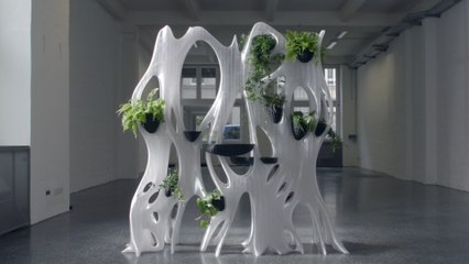 This 3D printed green wall comes with an embedded irrigation system