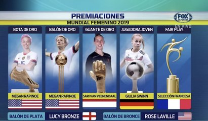 Mundial Femenil: Las premiaciones