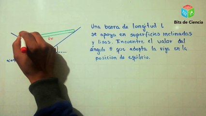 ✅ EJERCICIO #8 DE ESTATICA FISICA (Hallar el valor del angulo de una barra apoyada en una viga)