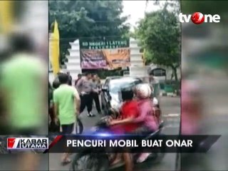 Pencuri Mobil Buat Onar, Parkir di Tengah Jalan