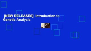 [NEW RELEASES]  Introduction to Genetic Analysis