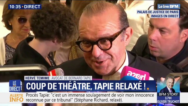 Il était très très ému. L'avocat de Bernard Tapie évoque son état d'esprit quand il lui a annoncé sa relaxe pour escroquerie dans l'affaire du Crédit Lyonnais