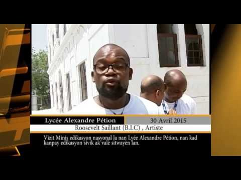 Radio Télé Ginen.- Visite du Ministre de l'Éducation , Nesmy Manigat au Lycée Alexandre Pétion