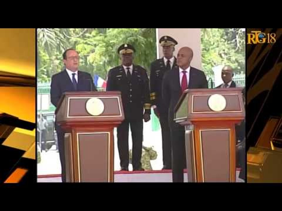 Visite officielle du Président Francais, Francois Hollande en Haïti,12 mai 2015.-Radio télé Ginen.