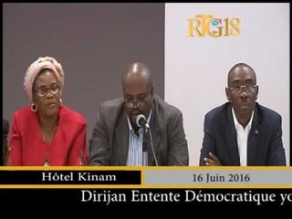 PHTK.- Entente Démocratique / Conférence de presse jeudi 16 juin 2016.