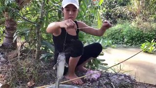 Beautiful Girl Fishing Catch best In the World - National Fishing