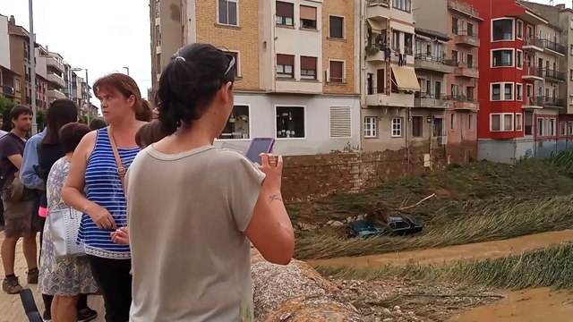 Imágenes de las inundaciones registradas en Tafalla (Navarra)