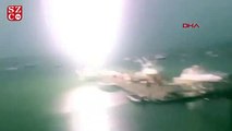 ABD'de yıldırımın tekneye düşme anı kamerada