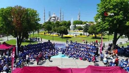 Seçilen Elçiler için gökyüzüne bırakılan balonlar havadan görüntülendi