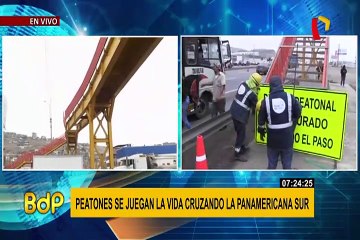 Lurín: bloquean Panamericana Sur exigiendo reparación de puente peatonal