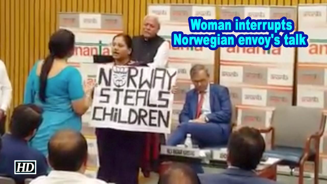 'Norway steals children', woman interrupts Norwegian envoy's talk