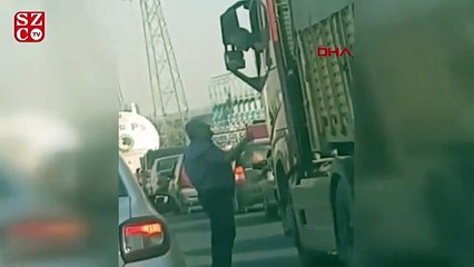 Tartıştığı kişinin üzerine TIR sürdü
