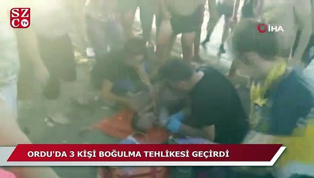 Ordu’da 3 kişi boğulma tehlikesi geçirdi