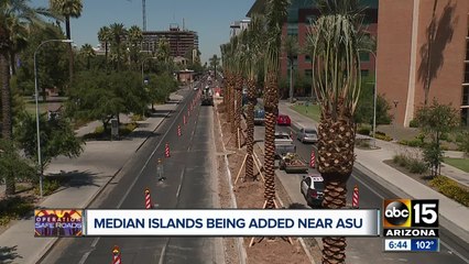 Median islands being added near Arizona State University