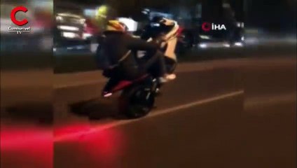 Trafikte böyle terör estirdi