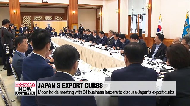 Moon calls on Japan to halt politically motivated export restrictions