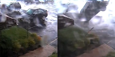 ABD'de fırtına aracı ters çevirdi