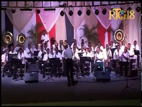 Haïti.- Concert au Champs-de-Mars, la Fanfare du Palais National d'Haiti
