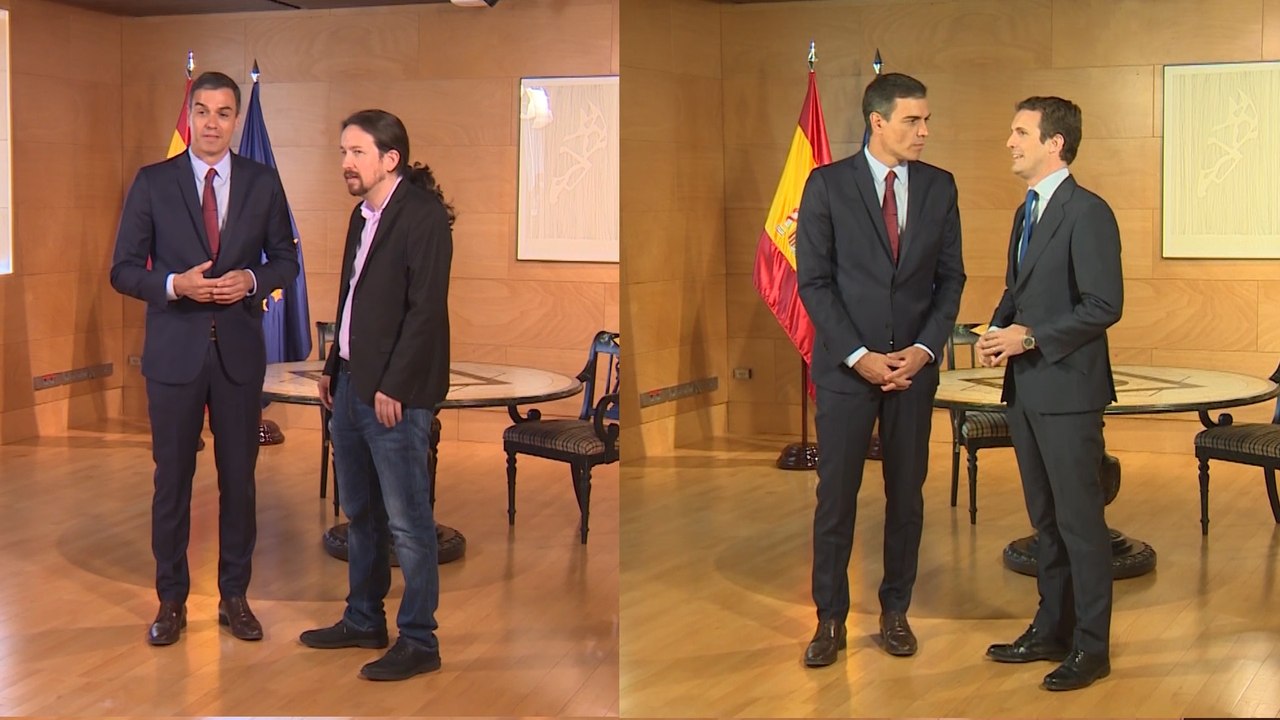 Sánchez se reúne con Iglesias y Casado de cara a su investidura