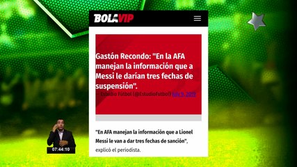 Leonel Messi tendría 3 fechas de sanción luego de sus comentarios en Copa América Brasil 2019
