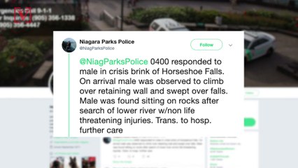Man Swept Over The Largest Waterfall at Niagara Falls and Survives