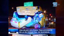 Taxista se accidentó en la vía Perimetral de Guayaquil