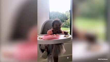 True Thompson Eating Breakfast