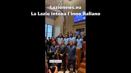 La Lazio intona l'inno italiano in Campidoglio