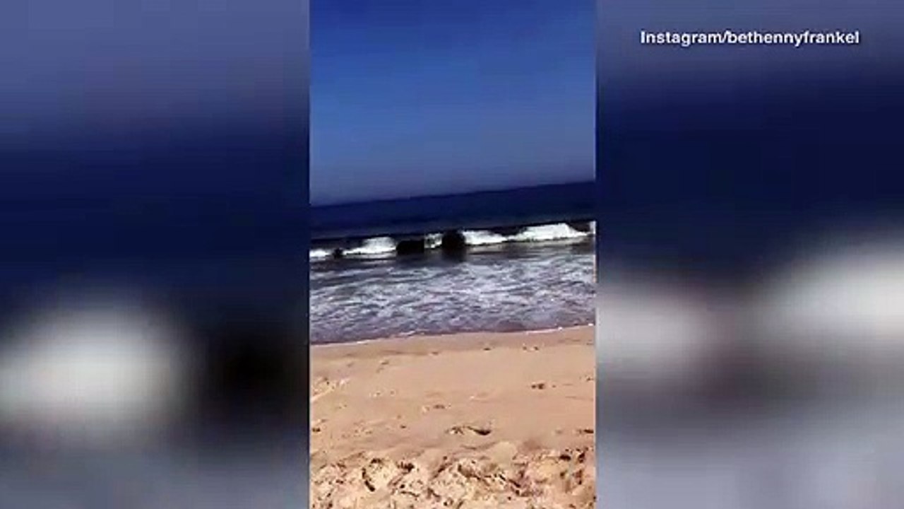 Bethenny Frankel hits the beach in see-through white swimwear