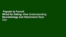 Popular to Favorit  Wired for Dating: How Understanding Neurobiology and Attachment Style Can
