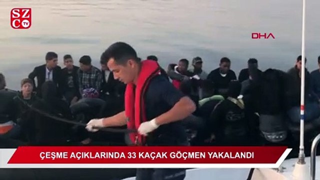 Çeşme açıklarında 33 kaçak göçmen yakalandı