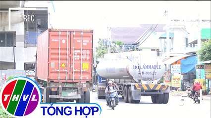 THVL | Xe container đậu lòng, lề đường vì thiếu bến bãi - Nguy cơ tai nạn giao thông tăng cao